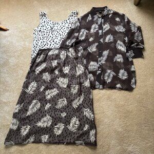 Josephine Chaus 100% Silk 3 Piece Skirt-Blouse Outfit